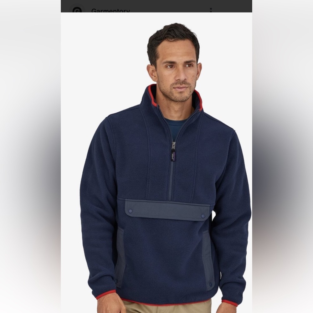 Patagonia‎ men’s synchilla fleece half zip anorak navy size large